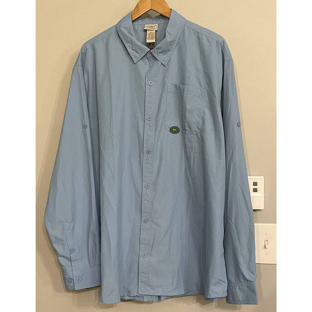 LL Bean Shirt High Performance‎ Ripstop Active Outdoors Lightweight Mens XXL New